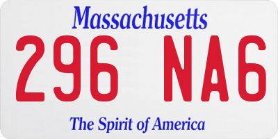 MA license plate 296NA6