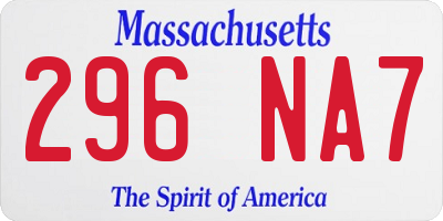 MA license plate 296NA7