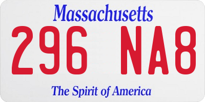 MA license plate 296NA8