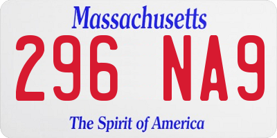 MA license plate 296NA9