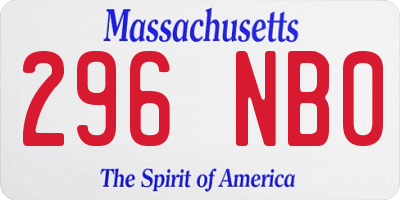 MA license plate 296NB0