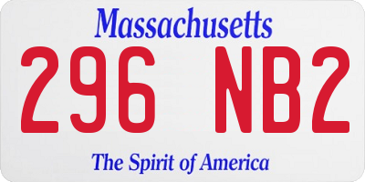 MA license plate 296NB2