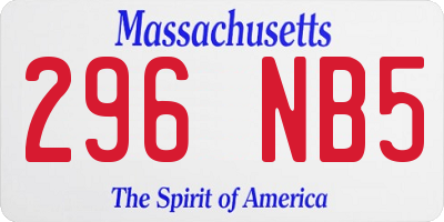 MA license plate 296NB5