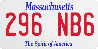 MA license plate 296NB6