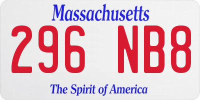 MA license plate 296NB8