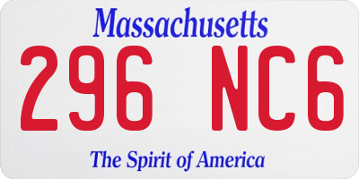 MA license plate 296NC6