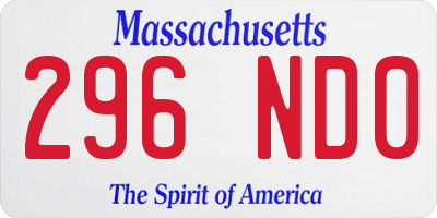MA license plate 296ND0