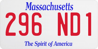MA license plate 296ND1