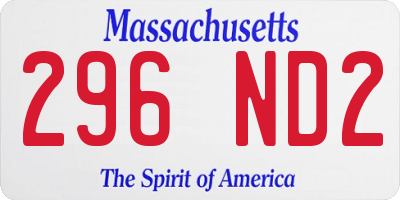 MA license plate 296ND2