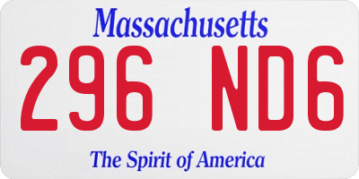 MA license plate 296ND6