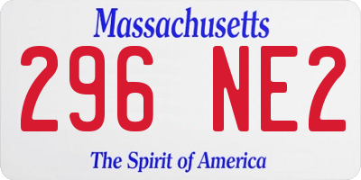MA license plate 296NE2
