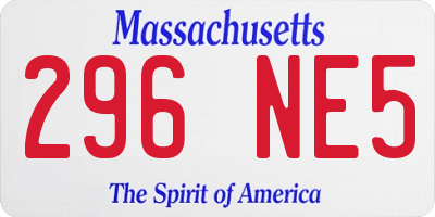 MA license plate 296NE5