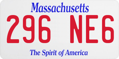 MA license plate 296NE6
