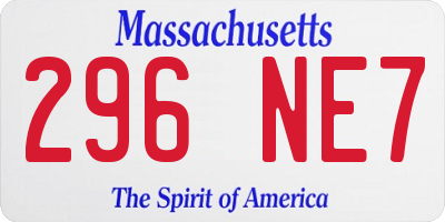 MA license plate 296NE7
