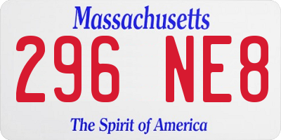 MA license plate 296NE8