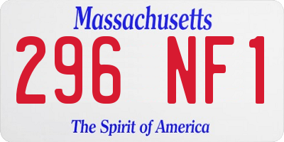MA license plate 296NF1