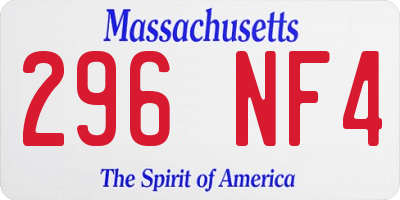 MA license plate 296NF4