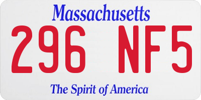 MA license plate 296NF5