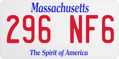 MA license plate 296NF6