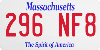 MA license plate 296NF8