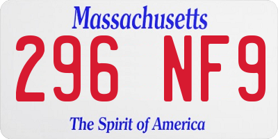 MA license plate 296NF9