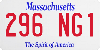 MA license plate 296NG1