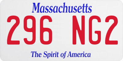 MA license plate 296NG2