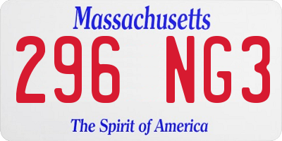 MA license plate 296NG3