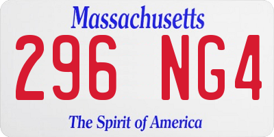 MA license plate 296NG4