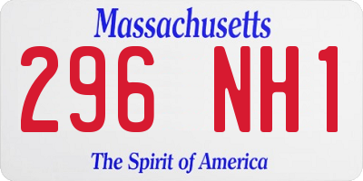 MA license plate 296NH1