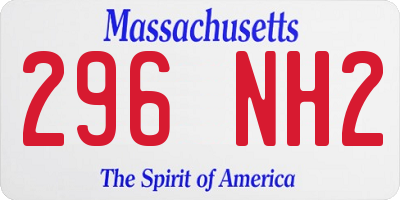 MA license plate 296NH2