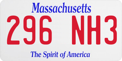 MA license plate 296NH3