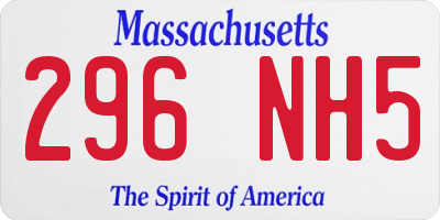 MA license plate 296NH5