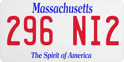 MA license plate 296NI2