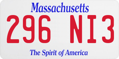 MA license plate 296NI3