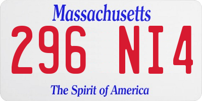 MA license plate 296NI4