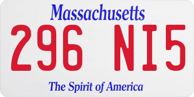 MA license plate 296NI5