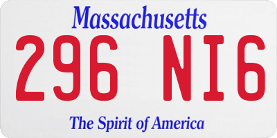 MA license plate 296NI6