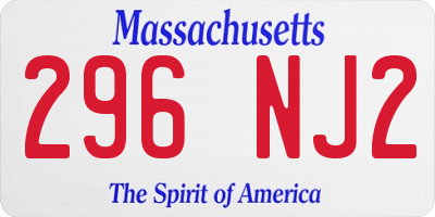 MA license plate 296NJ2