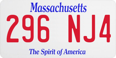MA license plate 296NJ4
