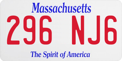 MA license plate 296NJ6