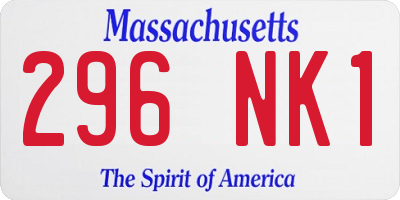 MA license plate 296NK1