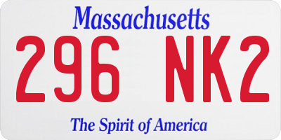 MA license plate 296NK2