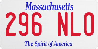 MA license plate 296NL0