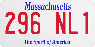 MA license plate 296NL1