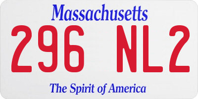 MA license plate 296NL2