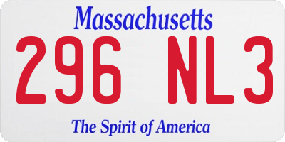 MA license plate 296NL3