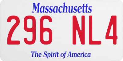MA license plate 296NL4