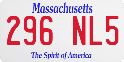 MA license plate 296NL5