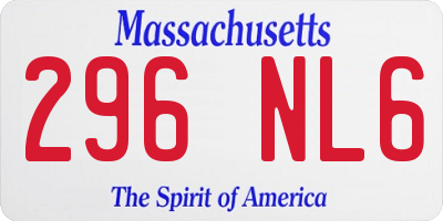 MA license plate 296NL6